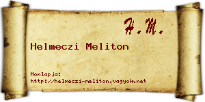 Helmeczi Meliton névjegykártya